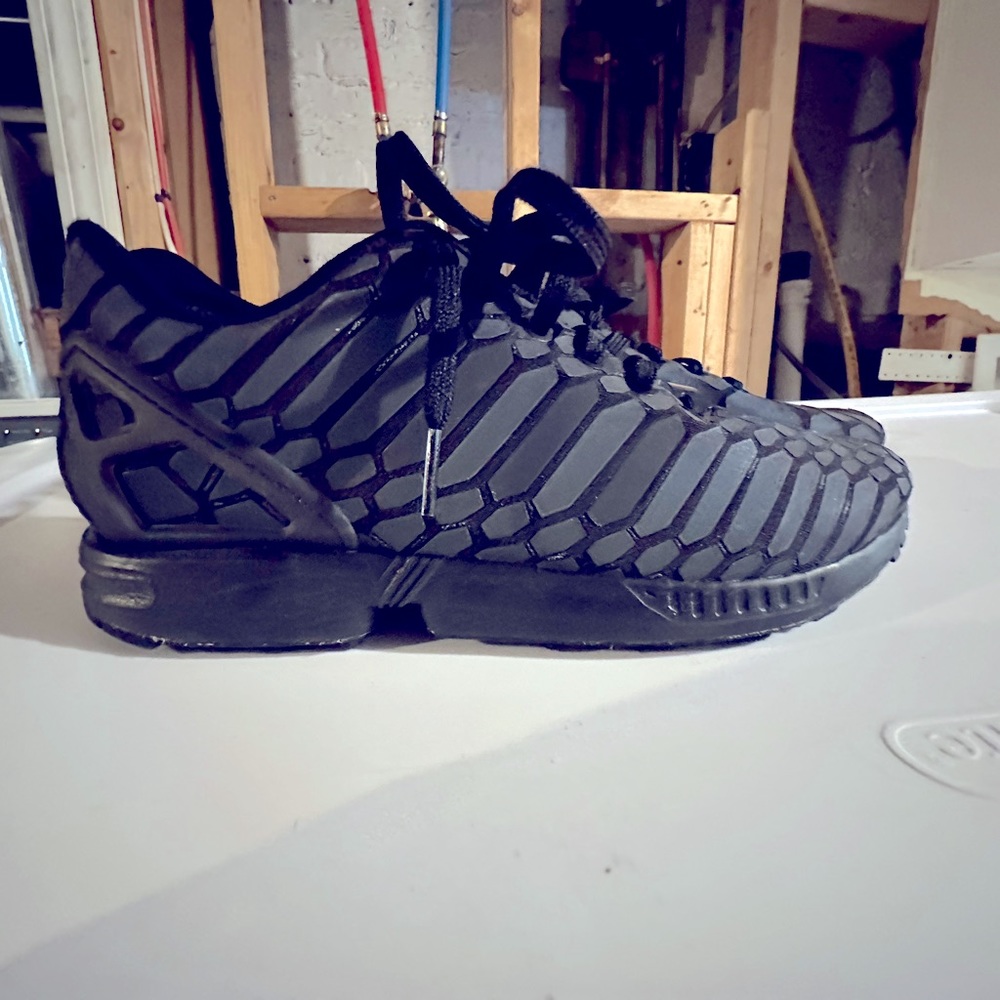 Men's Adidas Torsion Sneakers Shoes Size 7 Black Reflective Gym Casual